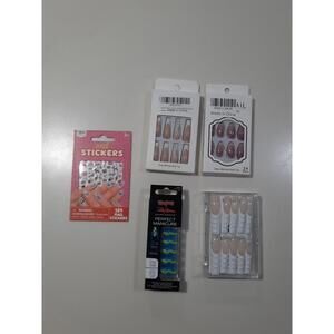 Stick On Nails Lot Of 4‎ Sets & Nail Stickers